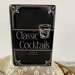 Classic Cocktails Decorative Book Vase - Black and White